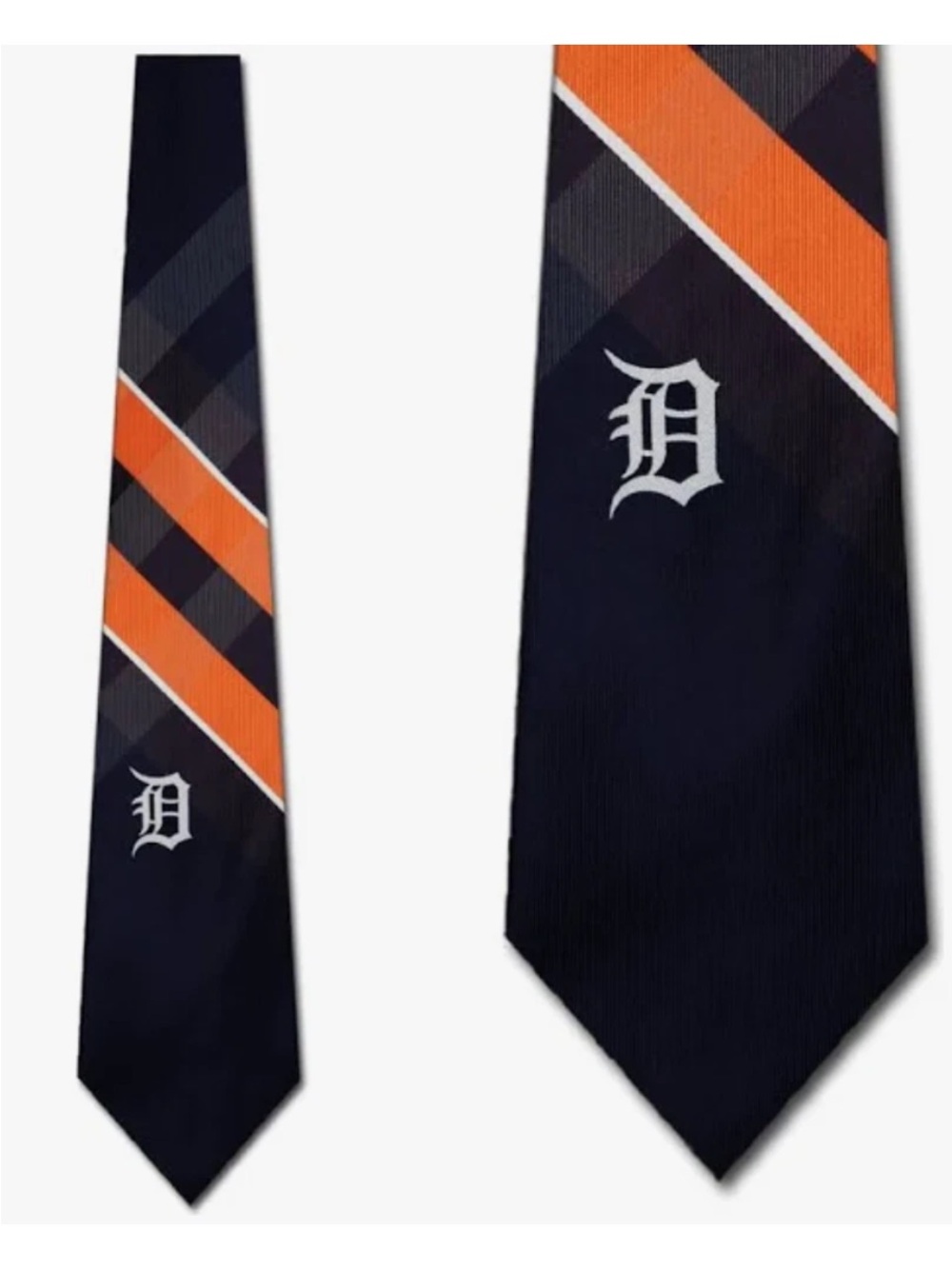 Detroit Tigers Navy & Orange Striped Tie necktie NWT